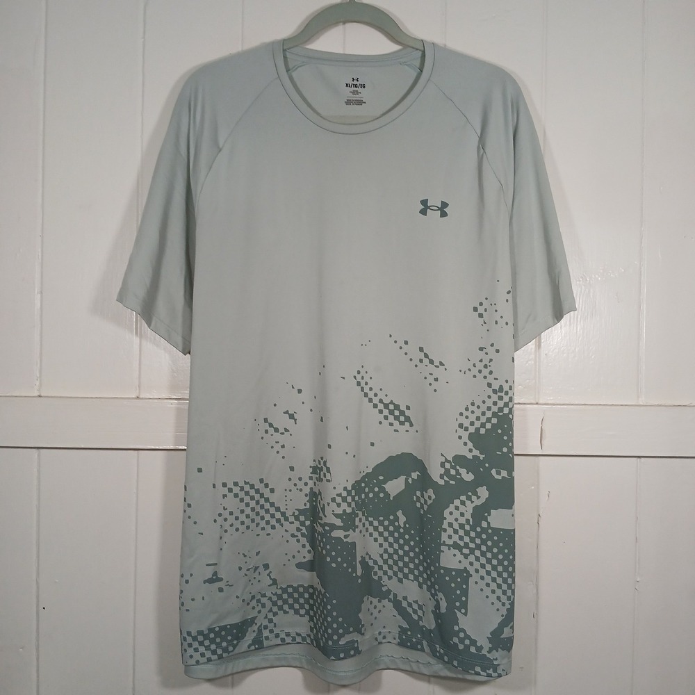 Under Armour Mens XL Loose Fit Graphic T-Shirt Sage Green Tech Tee 1390209